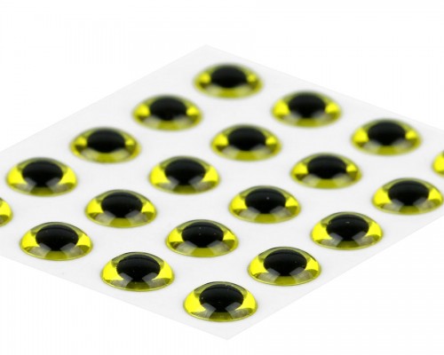 3D Epoxy Eyes, Metalic Chartreuse, 5 mm